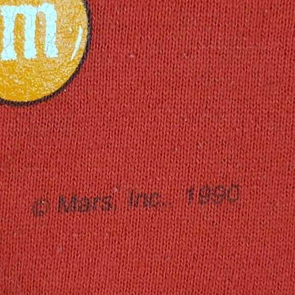 Vintage 90s M&M Crewneck Sweatshirt Mens Size L Large Red Pullover USA Russell - Picture 8 of 12